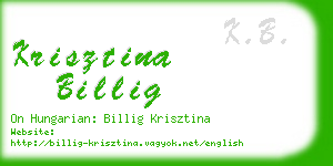 krisztina billig business card